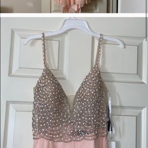 True Love Blush Pink Beaded Rhinestone Maxi Dress